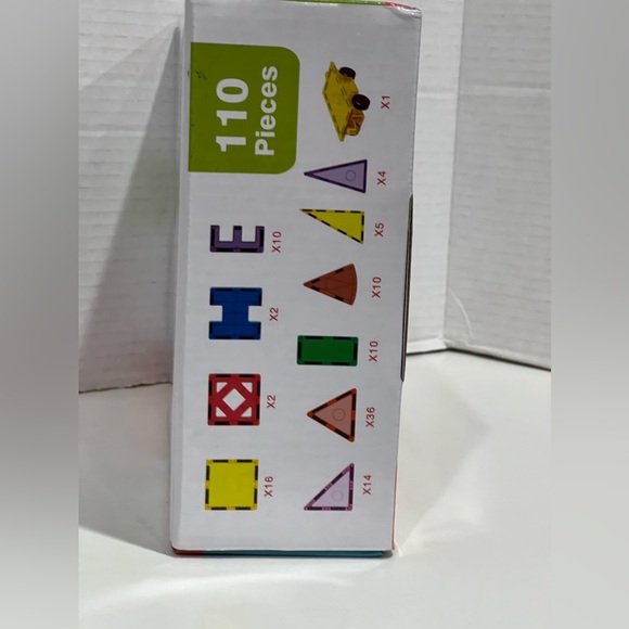 110 Pieces EVER PLAY Magnetic Tiles Building Blocks with 1 Car New/Sealed - Picture 5 of 5